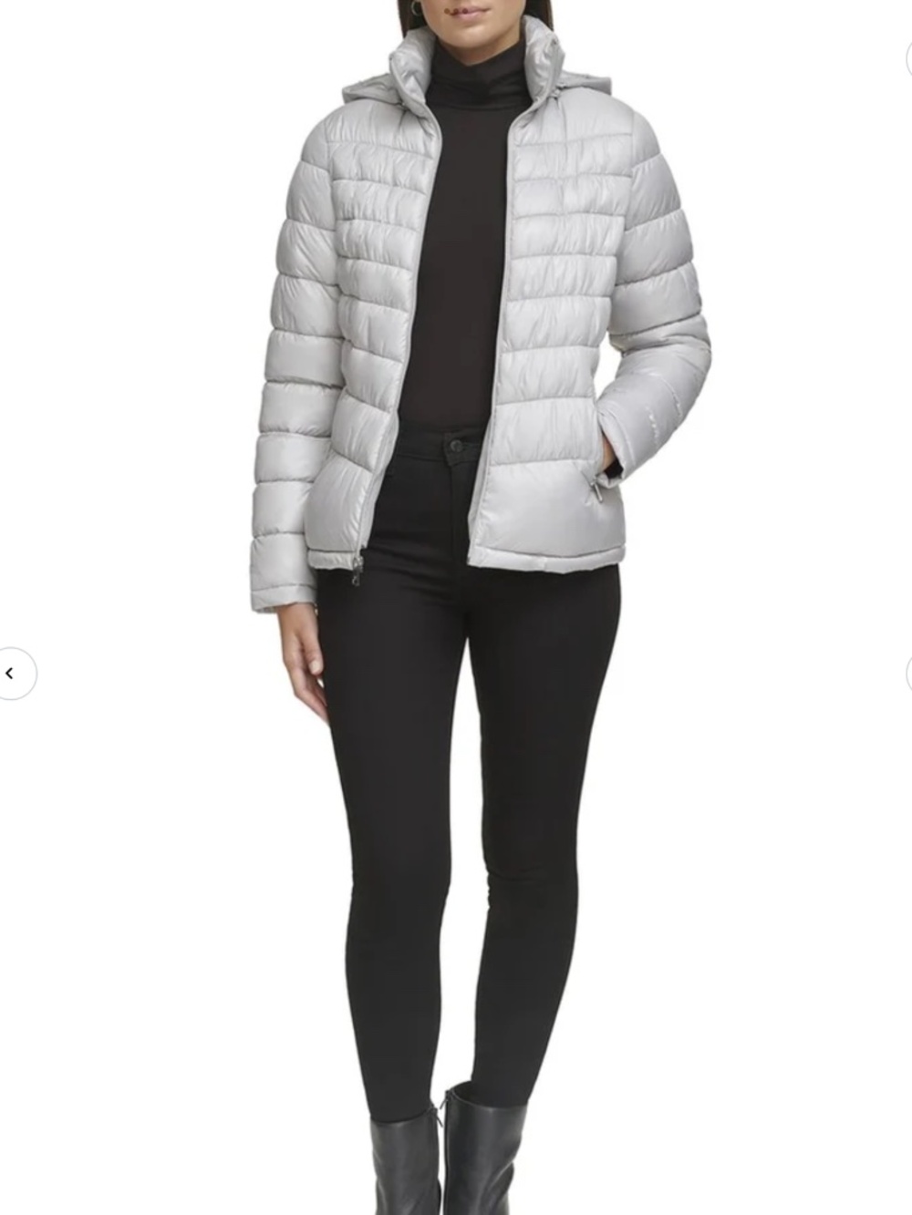 Kenneth Cole Hooded Front Zip Puffer Jacket, size L